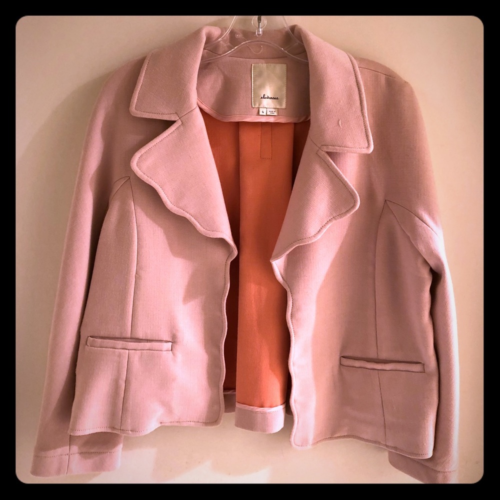 Anthropologie Elevenses scalloped blazer